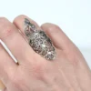 Filigree Art Peacock Design Women Silver Statement Ring - Elegant and Eye-Catching - Image 2