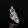 Filigree Art Peacock Design Women Silver Statement Ring - Elegant and Eye-Catching - Image 3
