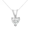 14K White Gold Heart Shaped Lab Grown Diamond Pendant Necklace - 18" Chain, F-G Color, VS2-SI1 Clarity - Image 2