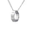 Elegant Surgical Steel Pendant Hanging Ring Necklace - Stylish & Versatile Jewelry Piece