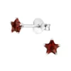 Elegant Silver Birthstone Star Stud Earrings - Perfect Gift for Any Occasion