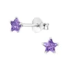 Elegant Silver Birthstone Star Stud Earrings - Perfect Gift for Any Occasion - Image 4