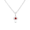 Elegant Silver Birthstone Cross Necklace - Sterling Silver Jewelry Gift