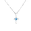 Elegant Silver Birthstone Cross Necklace - Sterling Silver Jewelry Gift - Image 4