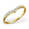 14K Gold Plated Sterling Silver Crystal Heart Wedding Ring - Size 6 - Elegant Jewelry Gift Box Included