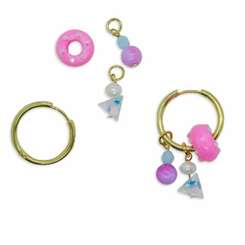 MIXED TREASURES Earrings - Unique Handcrafted Jewelry with Freshwater Pearls & Colorful Resin Beads - Image 5