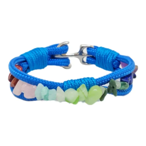 Chakra Natural Gemstones Bracelet - Handmade Nautical Jewelry for Men and Women