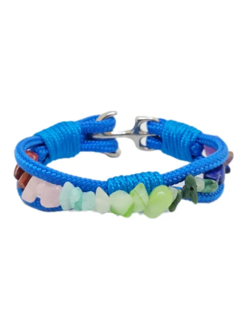 Chakra Natural Gemstones Bracelet - Handmade Nautical Jewelry for Men and Women