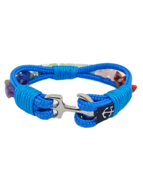 Chakra Natural Gemstones Bracelet - Handmade Nautical Jewelry for Men and Women - Image 2