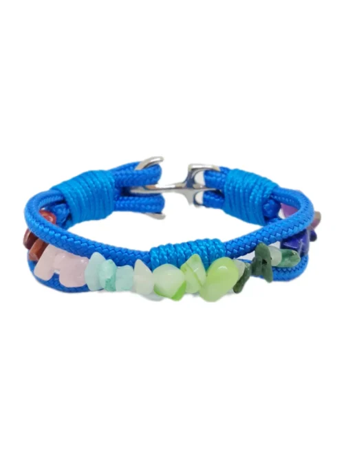 Chakra Natural Gemstones Bracelet - Handmade Nautical Jewelry for Men and Women - Image 4