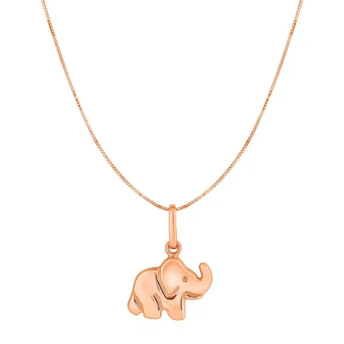 Elegant Elephant Pendant in 10k Rose Gold | Perfect Gift