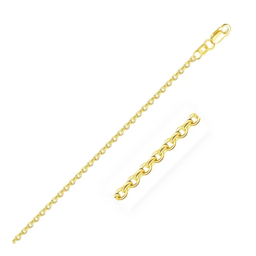 Elegant 2.3mm 10k Yellow Gold Rolo Chain - Timeless Beauty & Strength - Image 2