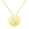 Exquisite 14k Yellow Gold Necklace with Mother of Pearl Puzzle Piece 16 Inches - Image 2