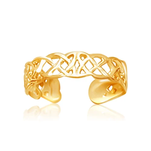 14k Yellow Gold Toe Ring in a Celtic Knot Style - Elegant and Dainty Jewelry