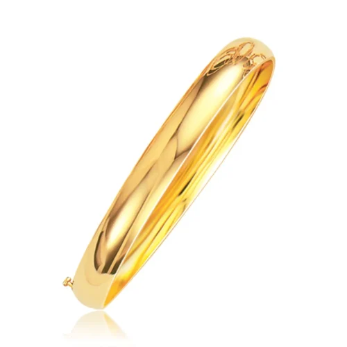 Timeless Elegance: Classic 14k Yellow Gold Bangle (8.0mm) - Perfect for Any Occasion - Image 2