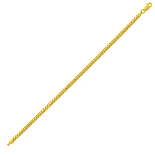 Elegant Fine Wheat Chain Bracelet in 10k Yellow Gold Timeless & Delicate Jewelry