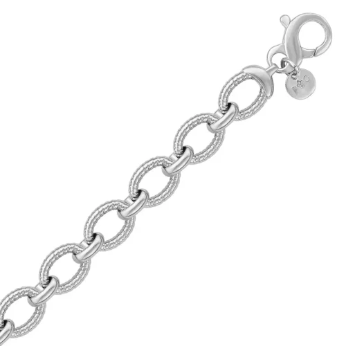 Elegant Sterling Silver Oval Cable Chain Link Bracelet - 8 Inches