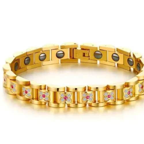 Steel Gold Magnetic Health Bracelet for Women - Stylish Therapy Jewelry