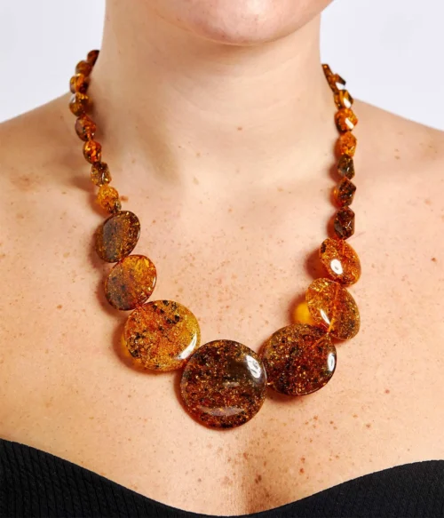 RAW Golden Amber Necklace - Natural Baltic Amber Jewelry - Image 2