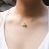 Green Shell Murano Aroma Necklace - Electric Lime | 925 Silver, Handmade | Energy & Healing - Image 2
