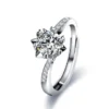 Stunning Moissanite Solitaire Wedding Ring | Sterling Silver Band