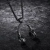 Black Stainless Steel Headphones Necklace | Stylish Men Pendant - Image 3