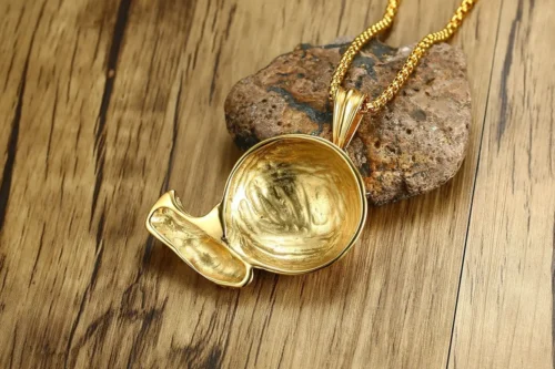Elegant Stainless Steel Gold Football Necklace - Perfect Sports Jewelry Gift - Image 4