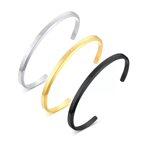 Elegant Stainless Steel Cuff Bracelet Perfect Gift Box Included