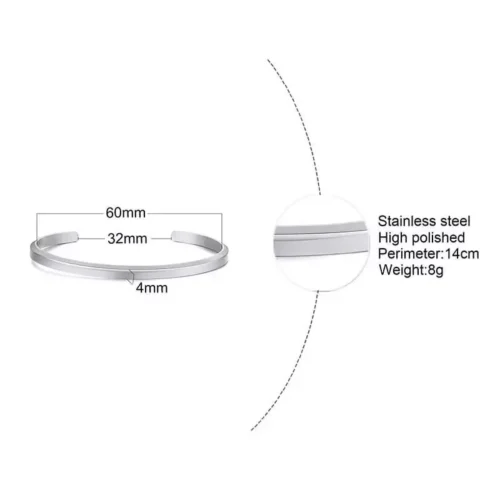 Elegant Stainless Steel Cuff Bracelet Perfect Gift Box Included - Image 11