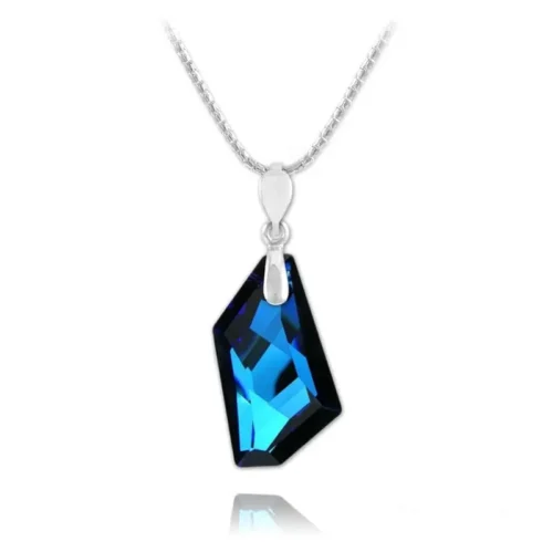 Blue Crystal Statement Pendant Necklace | Sterling Silver & Swarovski Crystals