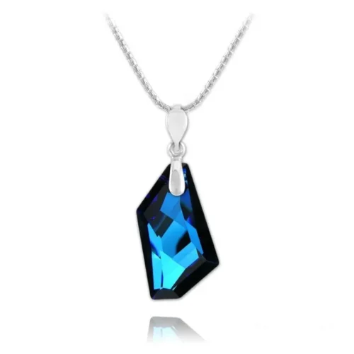 Blue Crystal Statement Pendant Necklace | Sterling Silver & Swarovski Crystals
