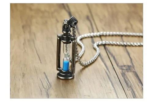 Memory Hourglass Men's Promise Pendant Necklace - Timeless Stainless Steel Jewelry for Men - Image 3