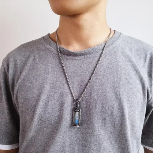 Memory Hourglass Men's Promise Pendant Necklace - Timeless Stainless Steel Jewelry for Men - Image 4