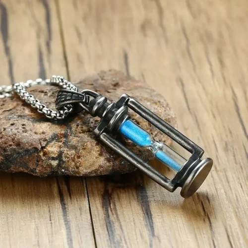 Memory Hourglass Men's Promise Pendant Necklace - Timeless Stainless Steel Jewelry for Men - Image 5
