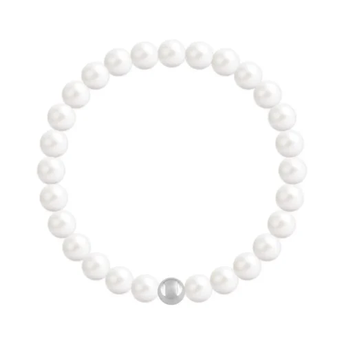 Ivory Pearl Bracelet - Elegant Sterling Silver with Genuine Swarovski Pearls