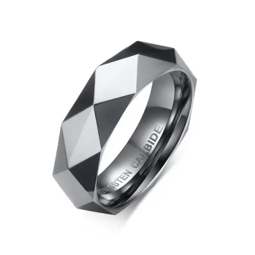 Stunning 3D Men's Silver Tungsten Carbide Engagement Ring - Durable & Stylish - Image 2