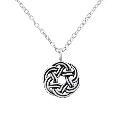 Elegant Silver Oxidized Celtic Pendant Necklace - Timeless Sterling Silver Jewelry
