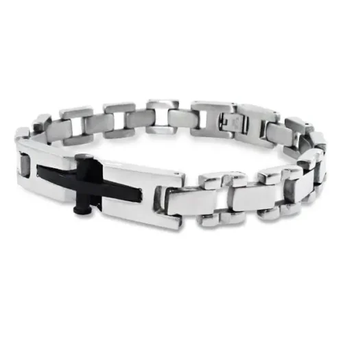 Stainless Steel Cross Bracelet for Men - Elegant and Durable Accessory