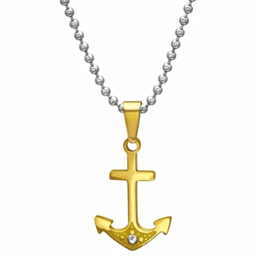 Gold Anchor Crystal Pendant Necklace Elegant & Timeless Jewelry for All Occasions