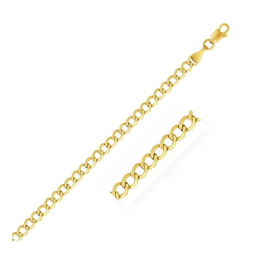 4.4mm 10k Yellow Gold Curb Chain - Elegant & Durable Jewelry - Image 13