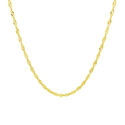 Elegant 10k Yellow Gold Singapore Chain Necklace - 1.5mm Fine Jewelry - Image 8