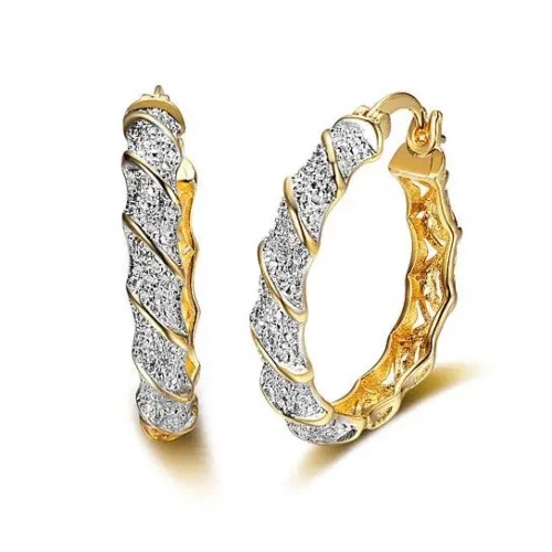 Sandy Beach Hoop Earrings | 18kt Gold Plated with Rhodium Plating