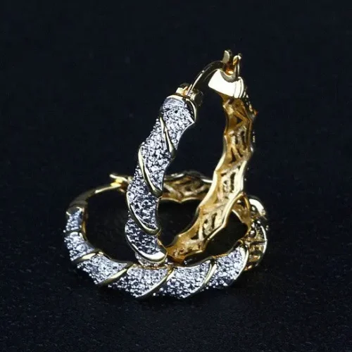 Sandy Beach Hoop Earrings | 18kt Gold Plated with Rhodium Plating - Image 4
