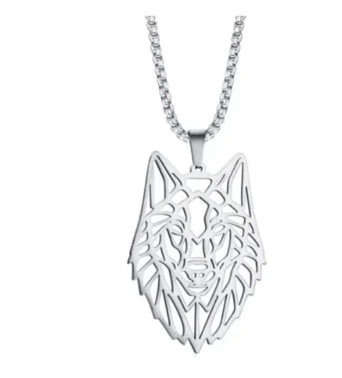 Wolf Silver Necklace for Men - Bold and Stylish High-Quality Stainless Steel Pendant