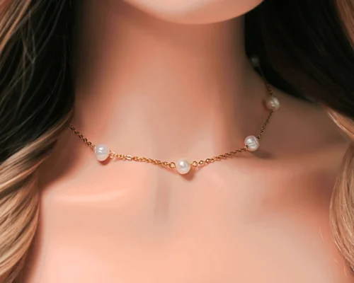 "Brunella" | 24K Baroque Freshwater Pearl Choker - Image 2