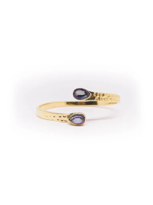 The KIARA Lower Arm Band - Handcrafted Mystic Topaz Bangle in 24k Gold or Silver - Image 2