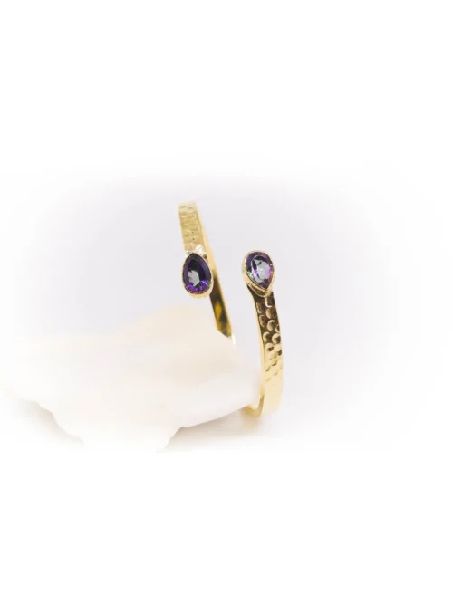 The KIARA Lower Arm Band - Handcrafted Mystic Topaz Bangle in 24k Gold or Silver