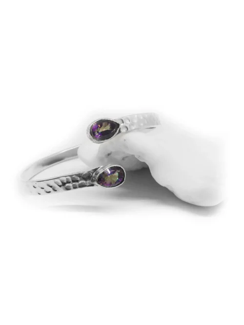 The KIARA Lower Arm Band - Handcrafted Mystic Topaz Bangle in 24k Gold or Silver - Image 3