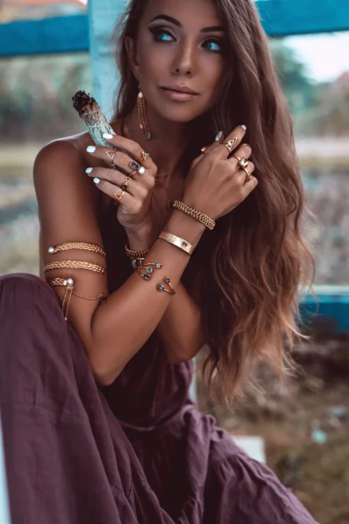 The MYSTIC Braided Arm Band - Handcrafted Pearl and Mystic Topaz - Image 3