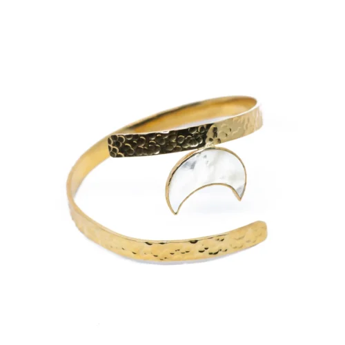The PURNAMA Arm Band - Handcrafted Indonesian Shell Jewelry with 24k Gold - Image 2